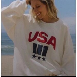 Daily Drills USA !!! Oversized  Crewneck Sweatshirt White XS/S SOLD OUT RARE